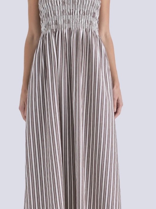 pistola Dresses & Skirts - pistola Striped Brown and Cream Maxi Dress